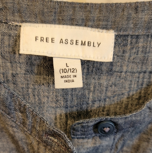 Free Assembly Girls Short Sleeve Belted Jumpsuit Size L 10/12 - Picture 5 of 16